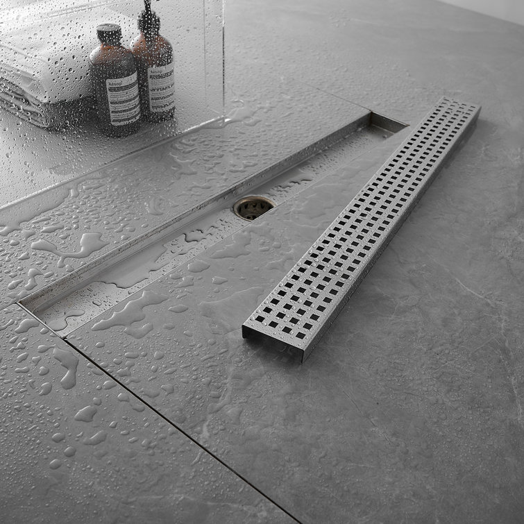 24-Inch Brushed Nickel Stainless Steel Linear Shower Drain