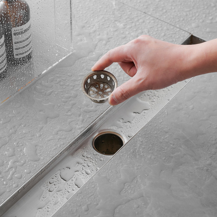 24-Inch Brushed Nickel Stainless Steel Linear Shower Drain