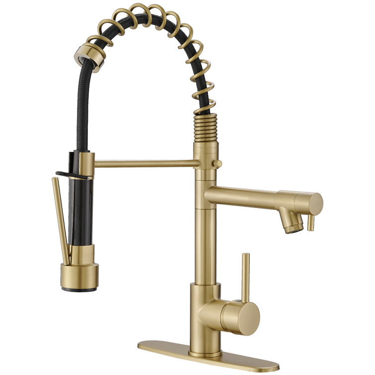 Matte Black High-Arc Kitchen Faucet with Pull-Out Spray