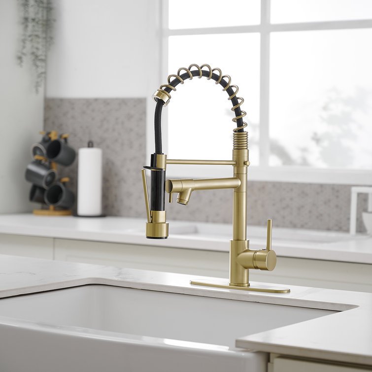 Matte Black High-Arc Kitchen Faucet with Pull-Out Spray