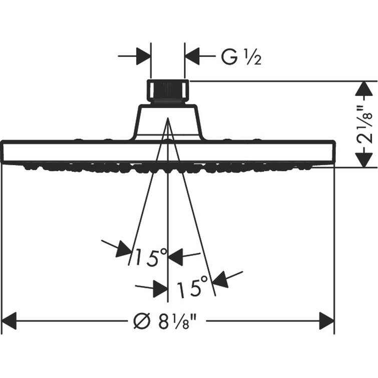 Contemporary Matte Black 8-inch Square Rain Showerhead