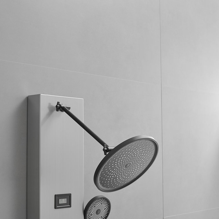 Nickel Black Stainless Steel Shower Panel with Adjustable Head