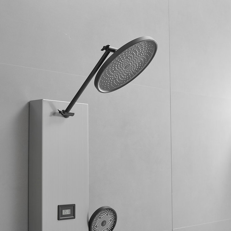 Nickel Black Stainless Steel Shower Panel with Adjustable Head
