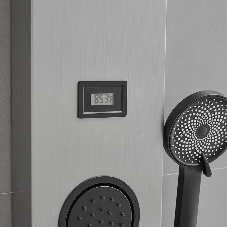 Nickel Black Stainless Steel Shower Panel with Adjustable Head