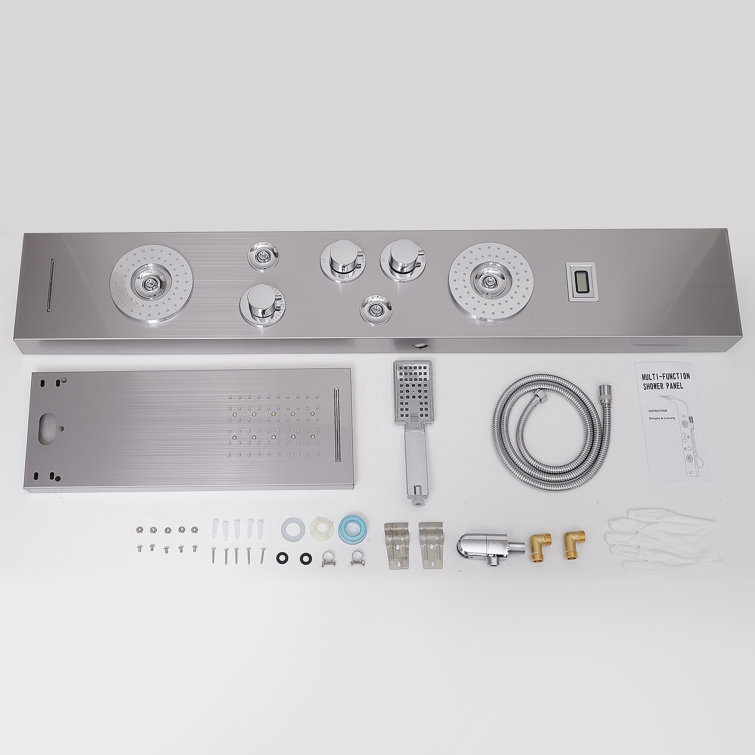 Nickel Chrome Multi-Function LED Shower Panel System