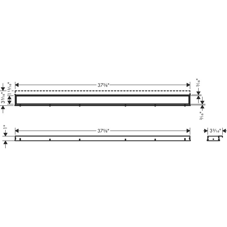 Matte Black Stainless Steel Linear Tileable Shower Drain