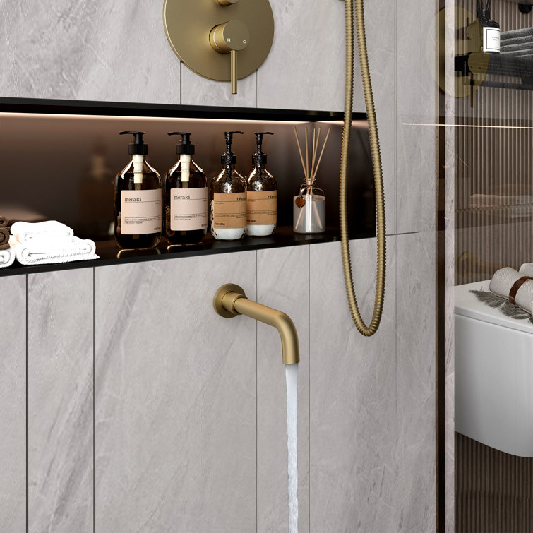 Brushed Gold Large Round Multi-Head Rain Shower System