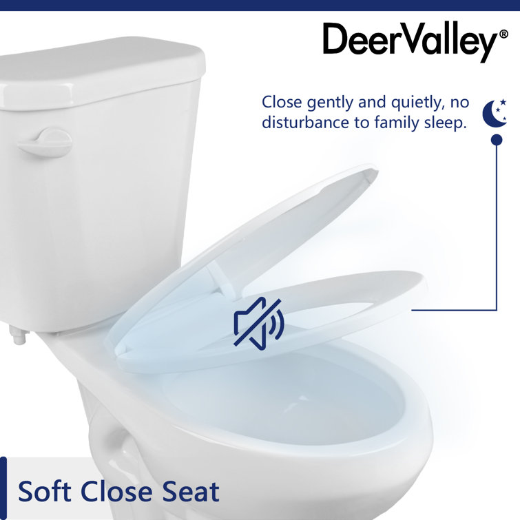 White Round Dual Flush ADA Chair Height Toilet with Soft Close Seat