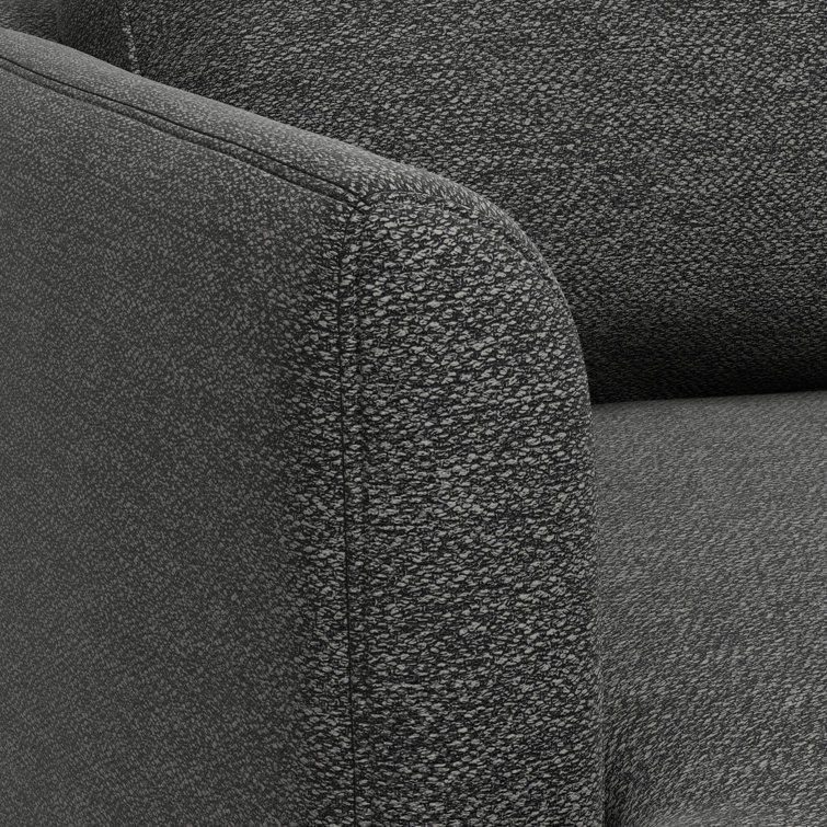 Charcoal Grey 90-Inch Fabric Lawson Sofa with Wood Legs