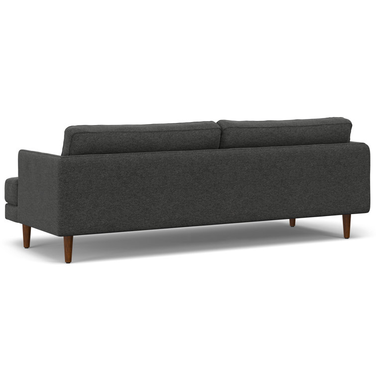Charcoal Grey 90-Inch Fabric Lawson Sofa with Wood Legs