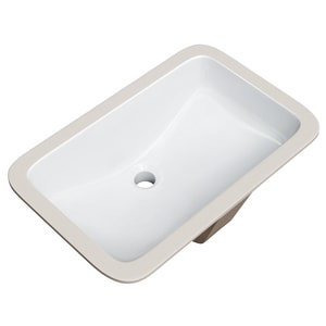 Vanessa Jane Elegant White Ceramic Undermount Bathroom Sink