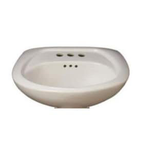 White Vitreous China Oval Pedestal Bathroom Sink with Overflow