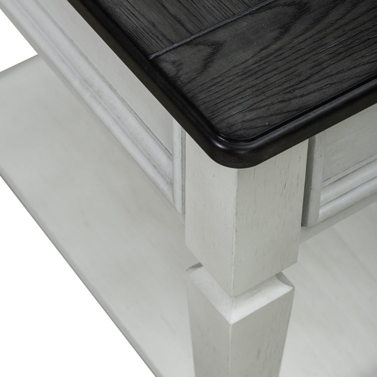 Cottage Charm White Wood and Metal End Table with Storage