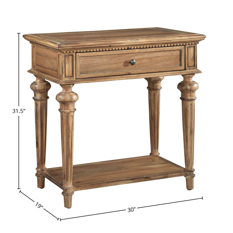 Beige Wood Traditional 1-Drawer Nightstand