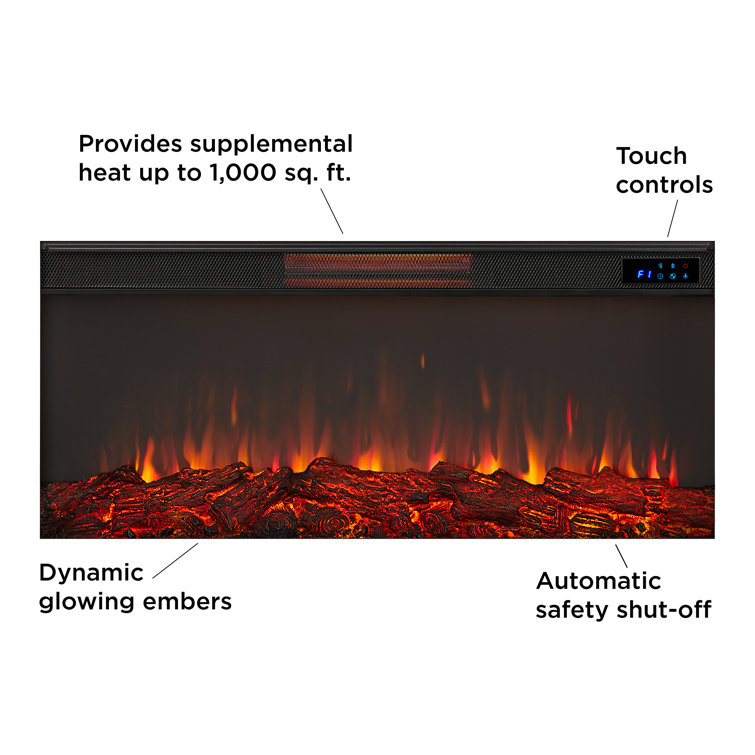 White Oak 75" Electric Fireplace with Mantel