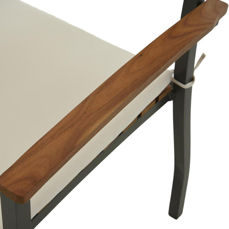 Boca Grande Teak and Aluminum Outdoor Dining Chair with Cushion