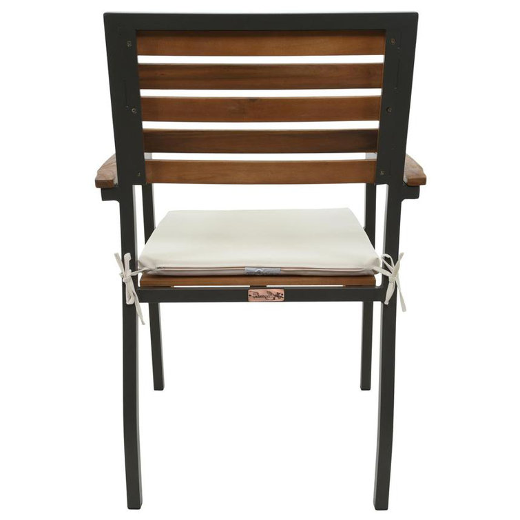 Boca Grande Teak and Aluminum Outdoor Dining Chair with Cushion