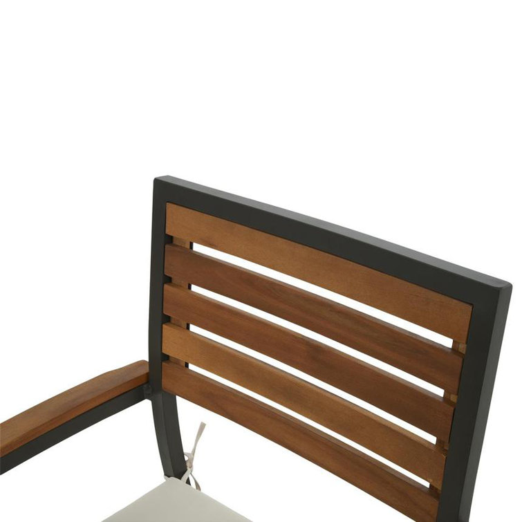 Boca Grande Teak and Aluminum Outdoor Dining Chair with Cushion
