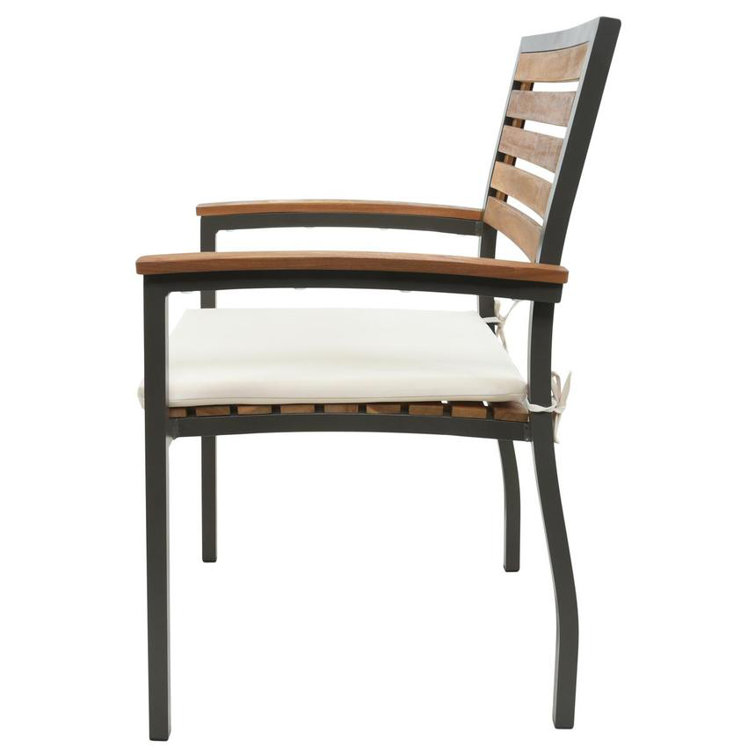 Boca Grande Teak and Aluminum Outdoor Dining Chair with Cushion