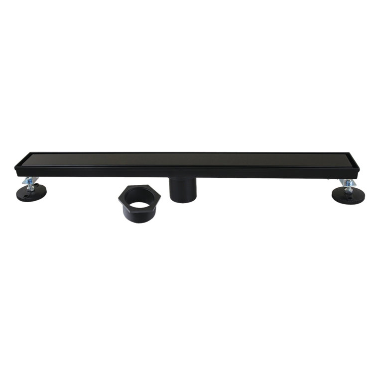 Matte Black 24-Inch Stainless Steel Linear Shower Drain