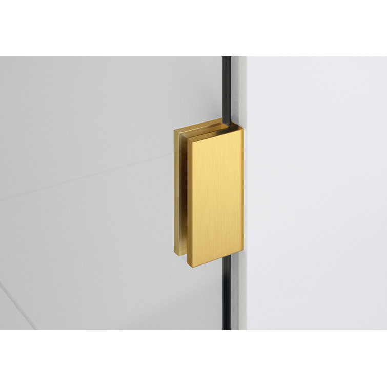 Satin Brass Frameless Glass Wall Hinge Shower Door