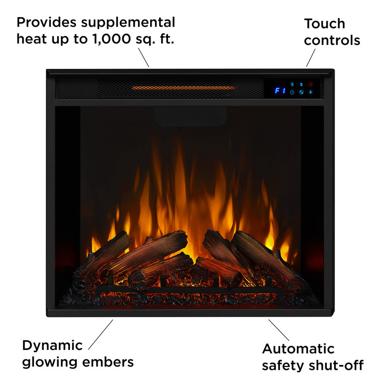 Hollis 32" Black Electric Fireplace with Mantel