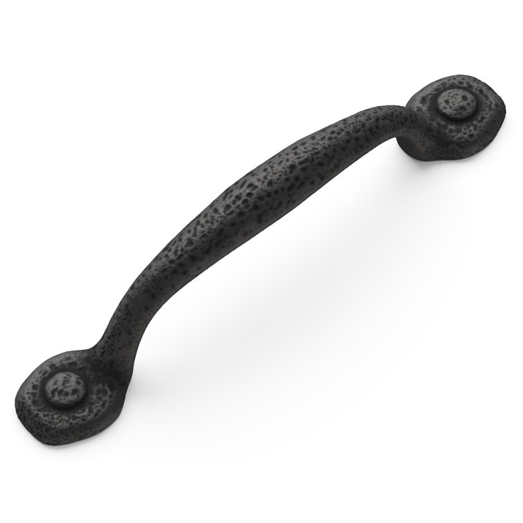 Matte Black Iron Rustic Cabinet Handle with Mounting Hardware