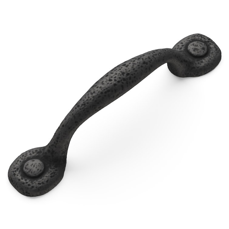 Refined Black Iron Rustic Cabinet Pulls with Mounting Hardware