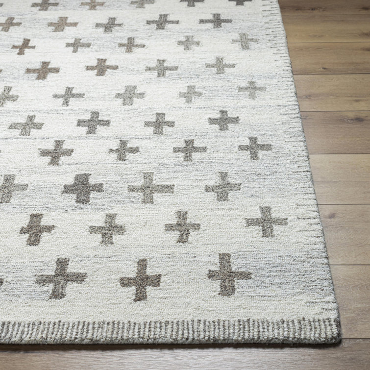 Handmade Gray and Ivory Wool Tufted 8' x 10' Rug