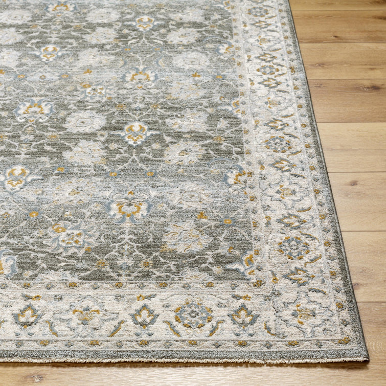 Gray and Beige Oriental Synthetic Flat Woven Rug, 9' x 12'