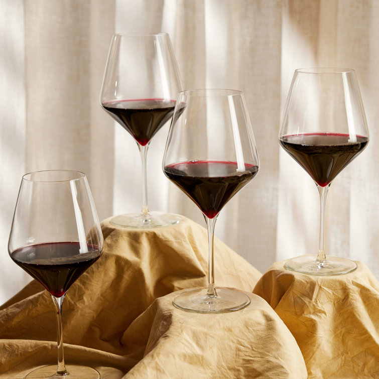 Greenwich Signature Angular Bowl 16-Ounce Wine Glasses Set of 4