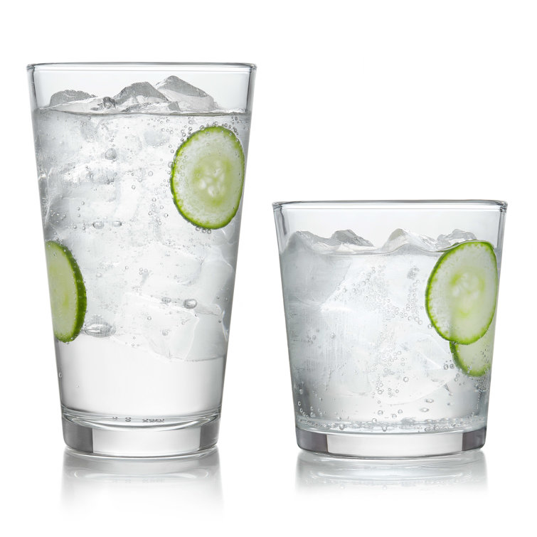 Preston Clear Glass 16-Piece Tumbler and Rocks Set