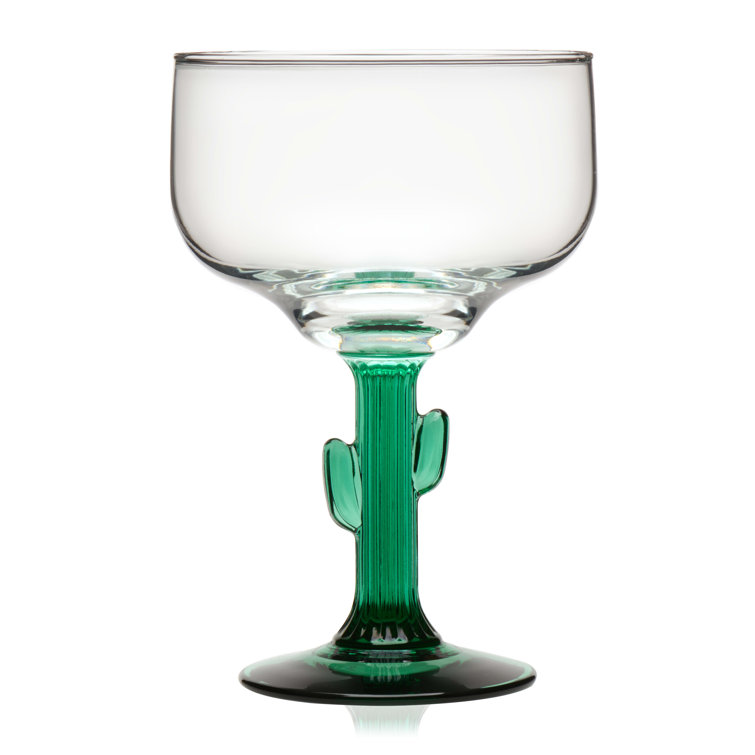 Libbey Green Stem Cactus Margarita Glasses, Set of 4