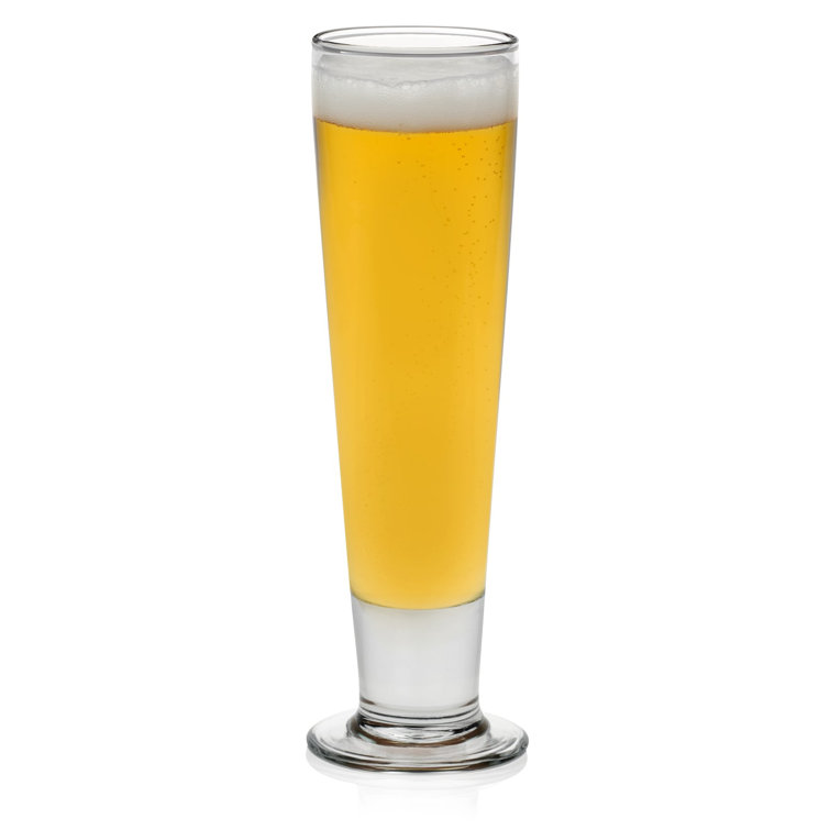 Libbey Stockholm Clear Glass Pilsner Beer Glasses Set of 4