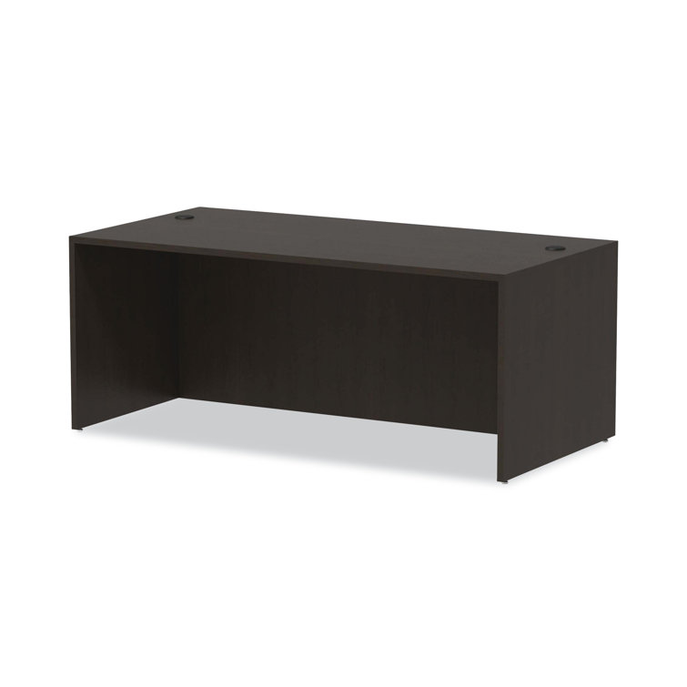 Espresso Brown Laminate Office Desk with Modesty Panel