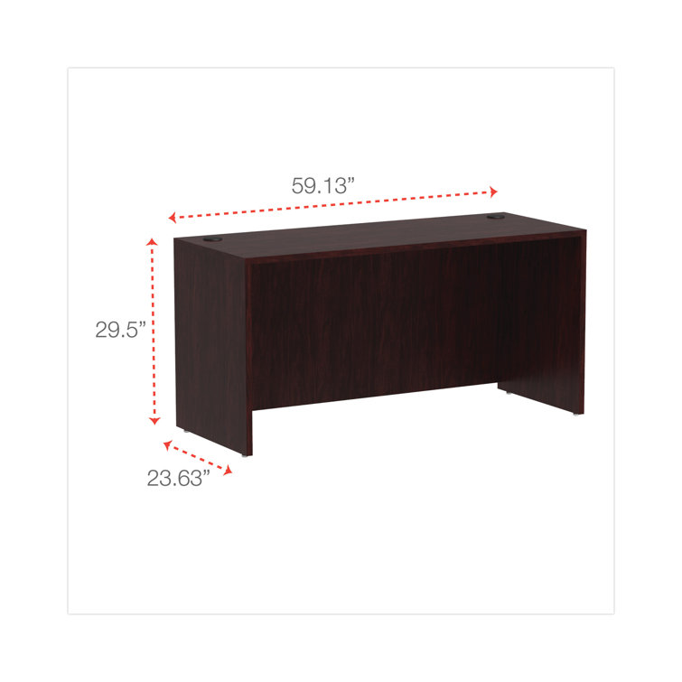 Mahogany Office Credenza with Drawer and Filing Cabinet