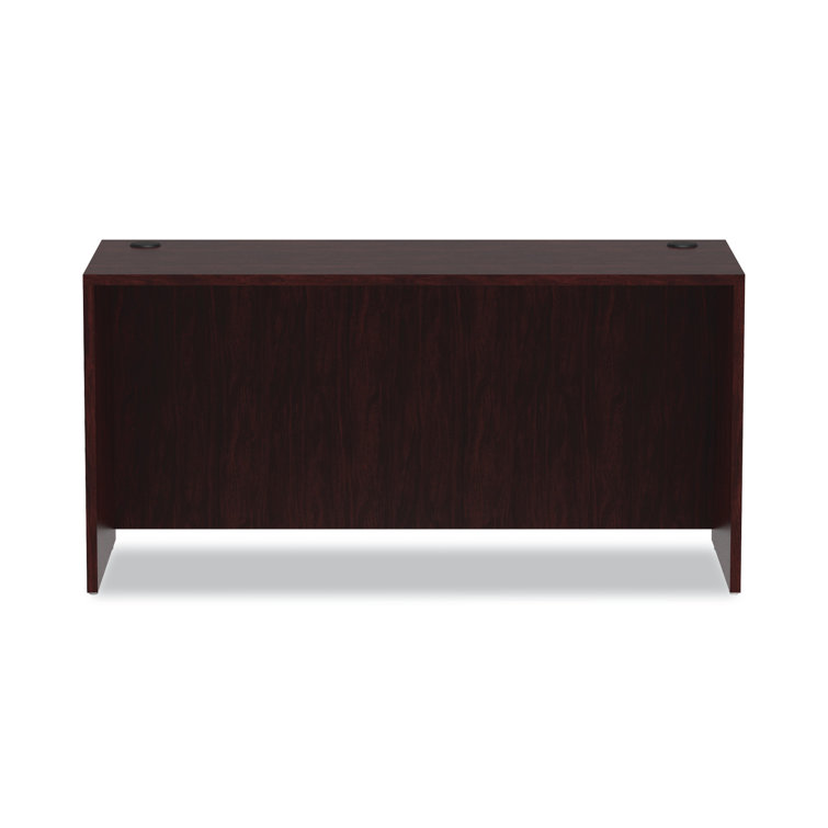 Mahogany Office Credenza with Drawer and Filing Cabinet