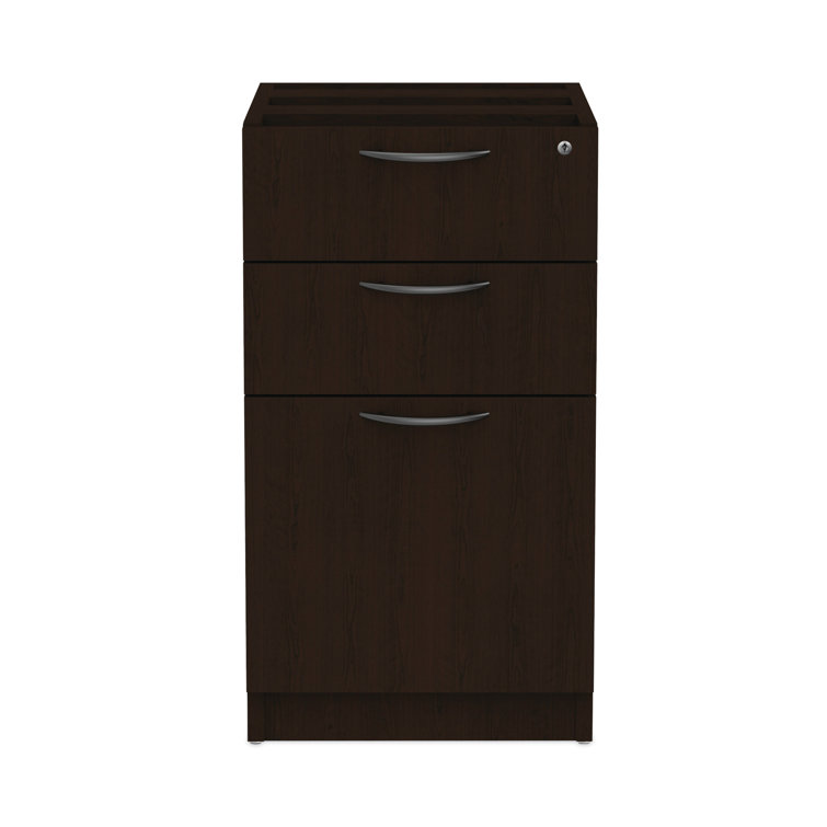 Espresso 15.63'' Wide Lockable 3-Drawer Legal File Pedestal