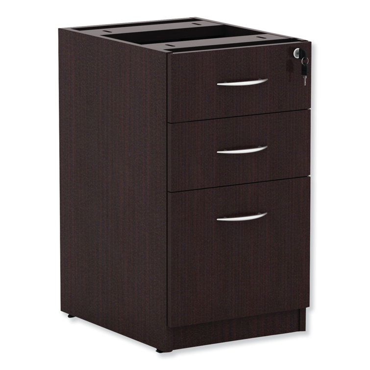 Espresso 15.63'' Wide Lockable 3-Drawer Legal File Pedestal