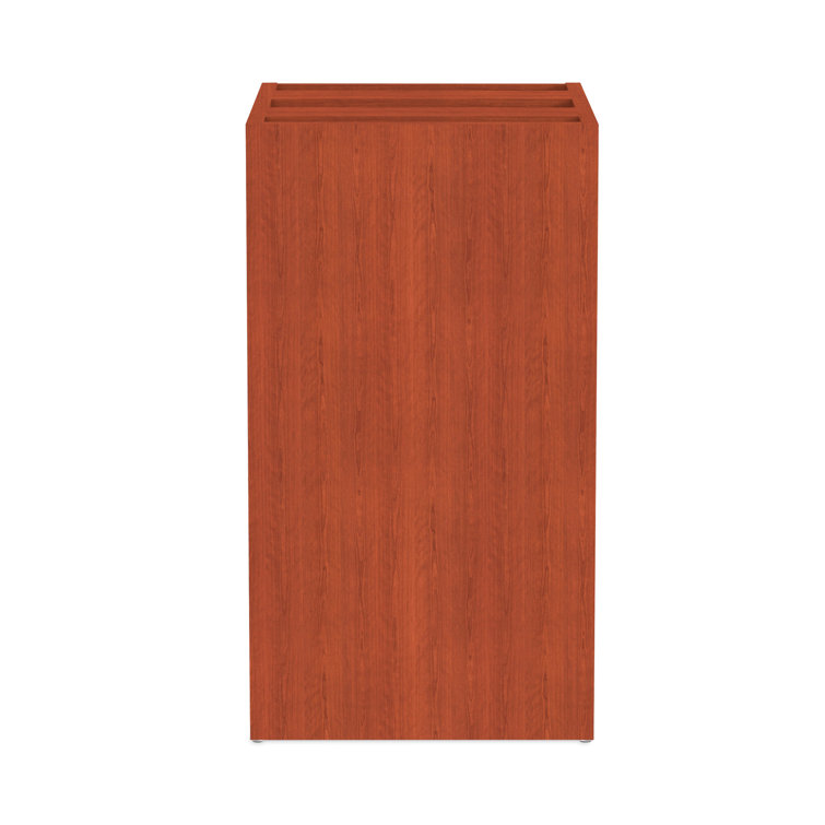 Medium Cherry 3-Drawer Lockable Legal Size Pedestal File Cabinet