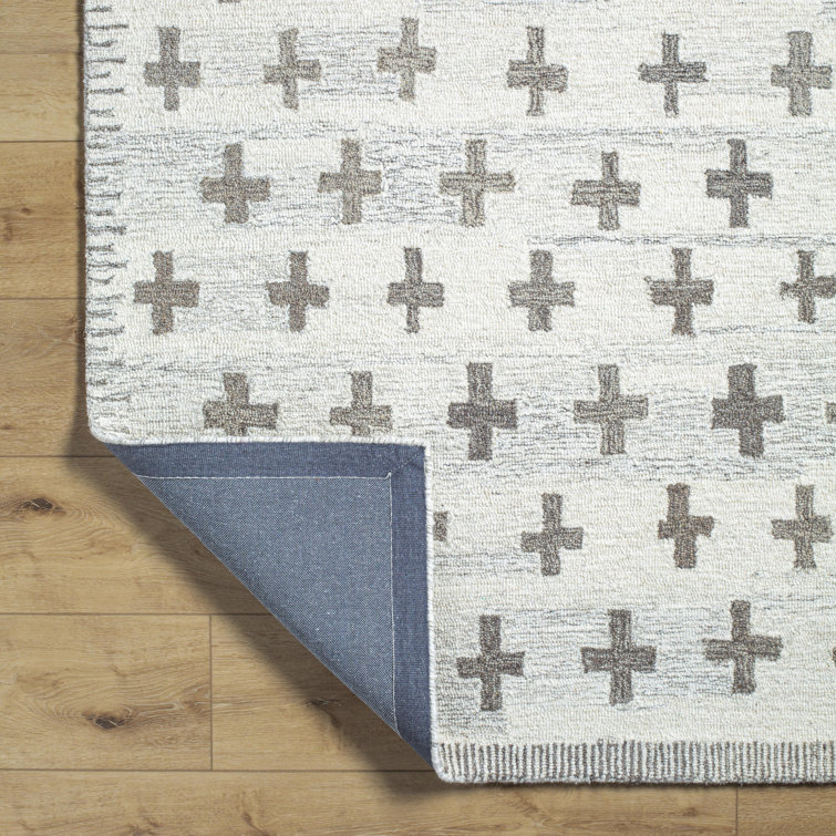 Handmade Gray and Ivory Wool Tufted 8' x 10' Rug
