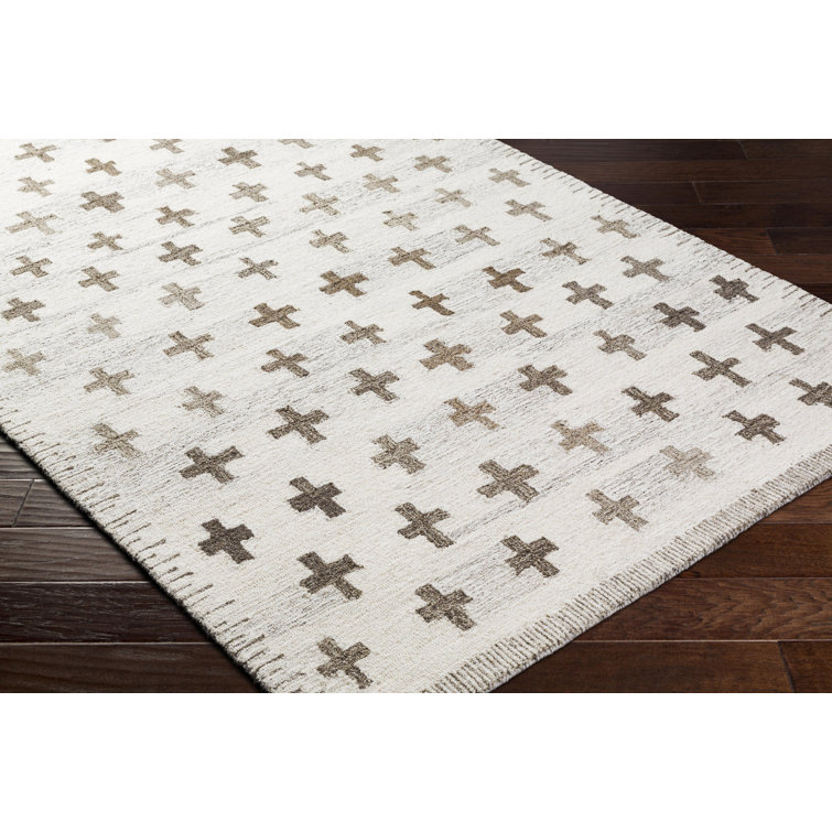 Handmade Gray and Ivory Wool Tufted 8' x 10' Rug