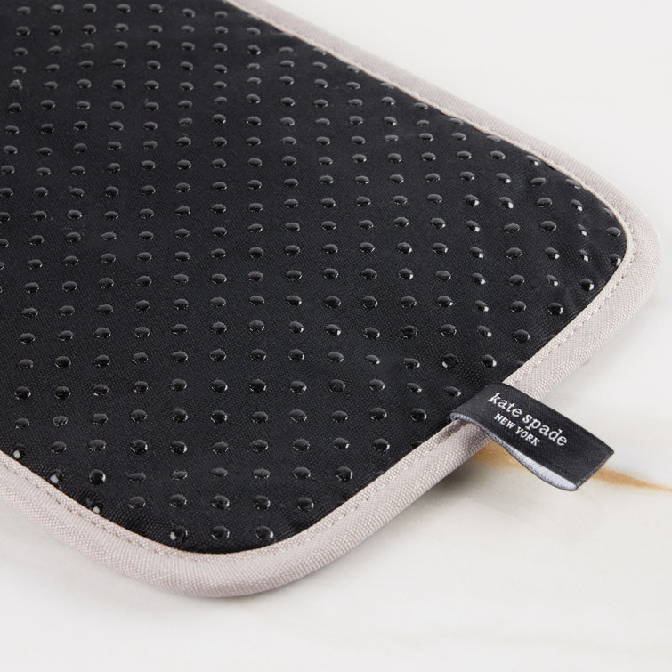 Black and Beige Silicone Striped Pot Holder Set