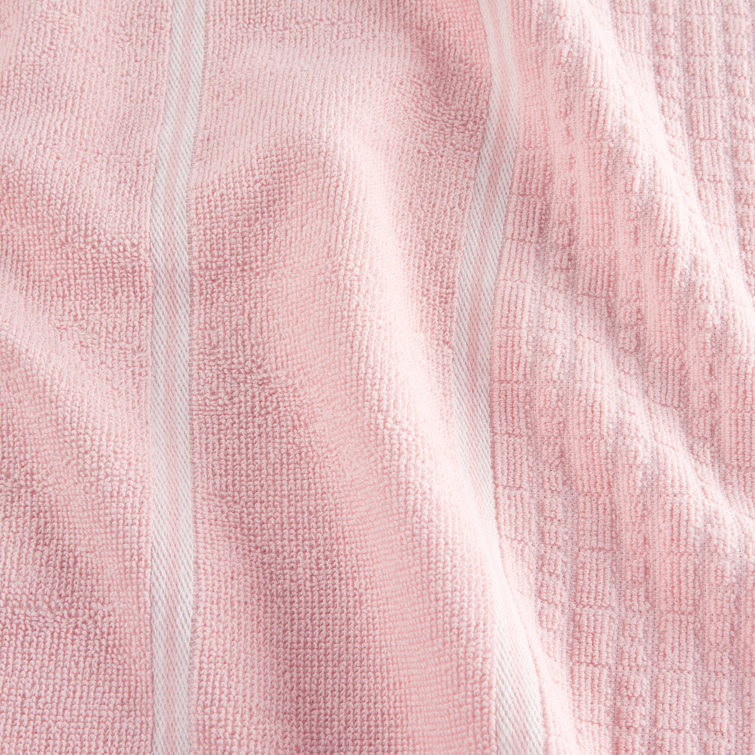 Green and Pink Striped Cotton Kitchen Towel Set of Four