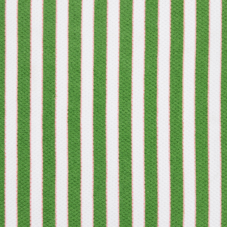 Green and Pink Striped Cotton Kitchen Towel Set of Four