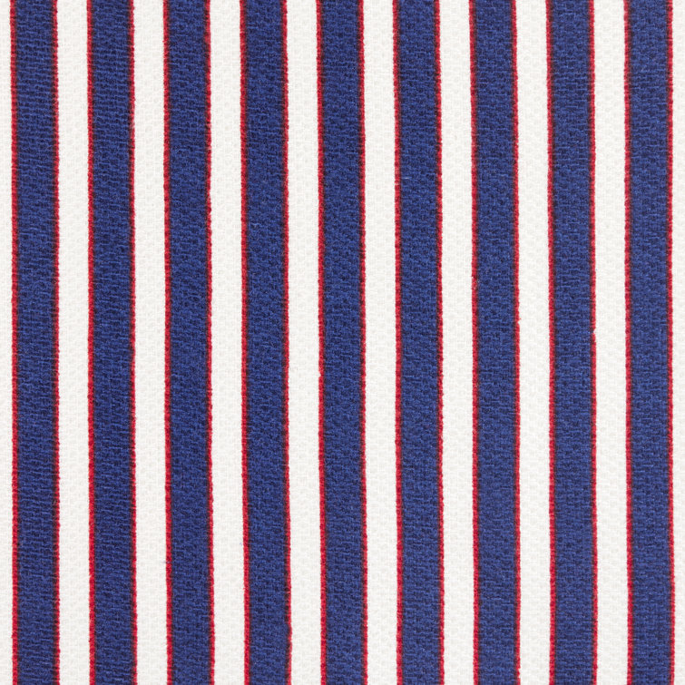 Modern Cotton Striped Red and Blue Kitchen Towel Set of Four