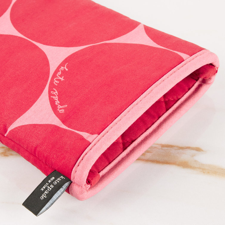 Red and Rose Pink Silicone Oven Mitt and Pot Holder Set
