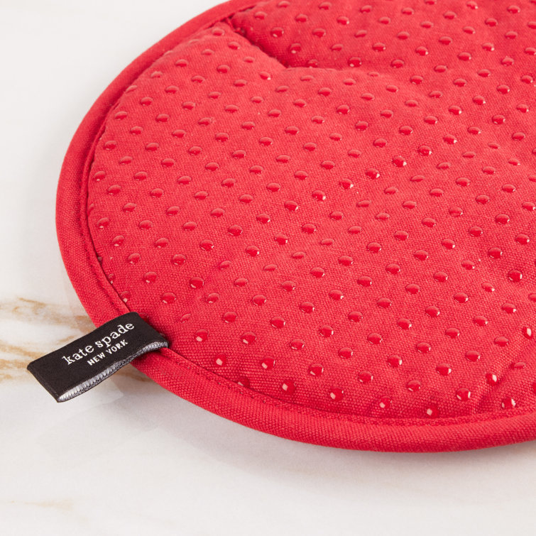Red and Rose Pink Silicone Oven Mitt and Pot Holder Set