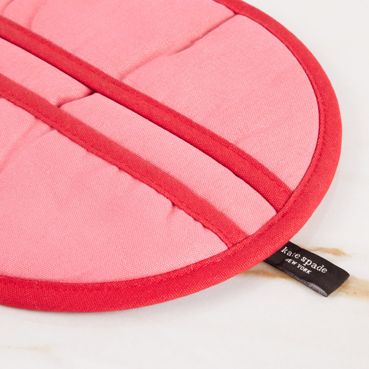 Red and Rose Pink Silicone Oven Mitt and Pot Holder Set