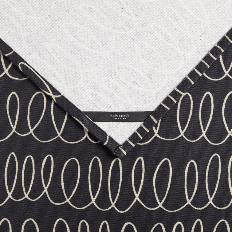 Onyx Black and Beige Cotton Cloth Napkins Set of 4